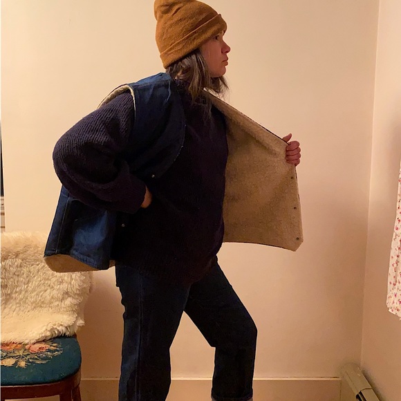 1970s faux shearling denim western vest - Picture 7 of 7